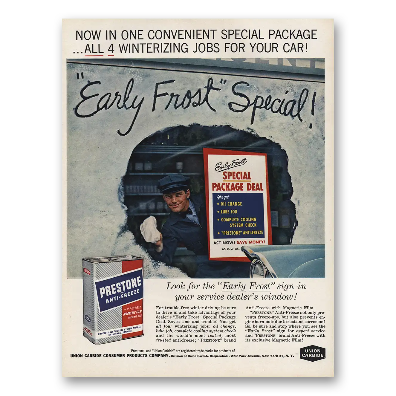 1961 Union Carbide Early Frost Special Vintage Magazine Print Ad