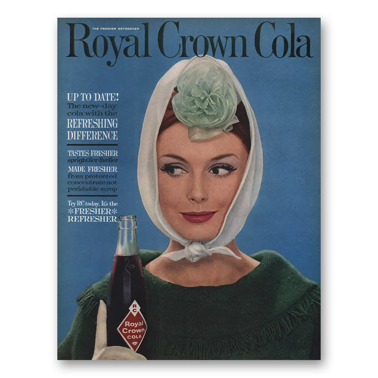 1961 Royal Crown Cola Up to Date Vintage Magazine Print Ad