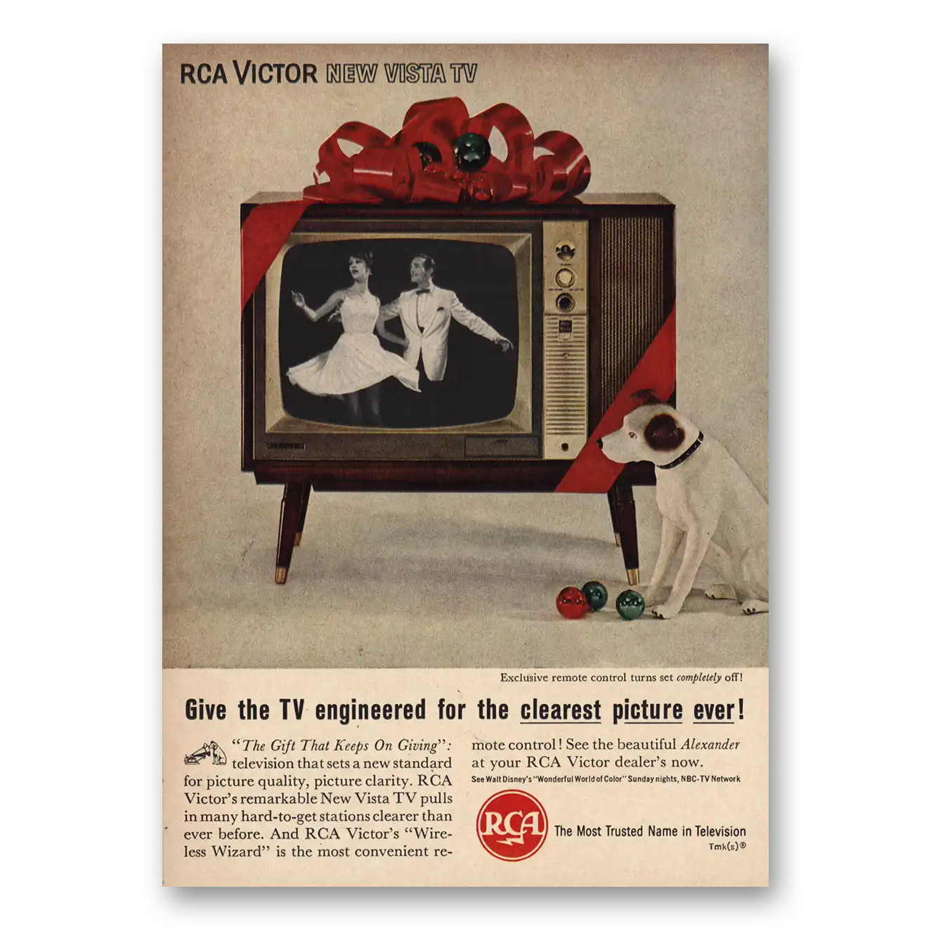 1961 RCA Television Vista TV Clearest Picture Ever Vintage Magazine Print Ad