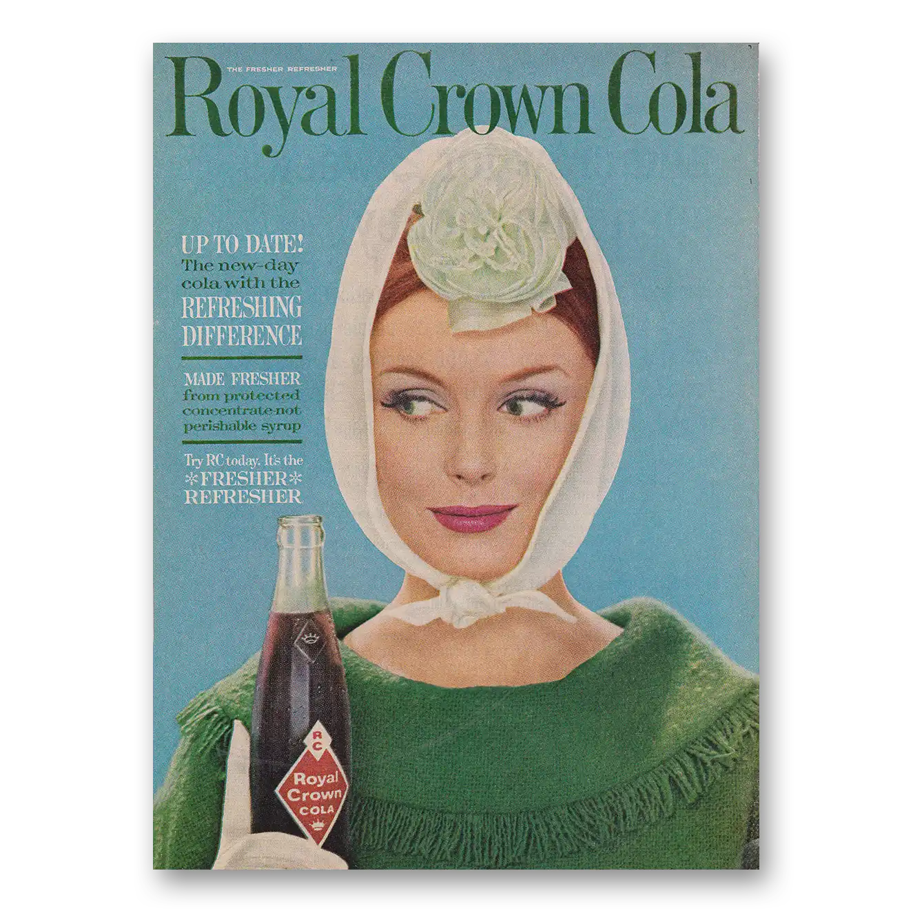 1961 Royal Crown Cola Up to Date Vintage Magazine Print Ad