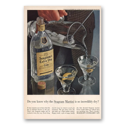 1961 Seagrams Extra Dry Gin Martini Vintage Magazine Print Ad