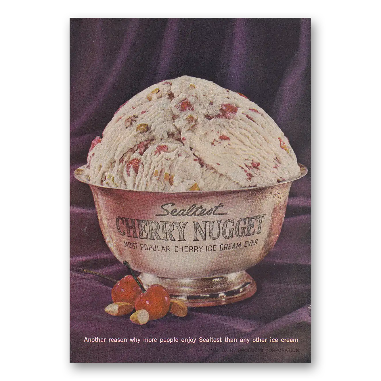 1961 Sealtest Cherry Nugget Ice Cream Another Reason Why More People Enjoy Vintage Magazine Print Ad