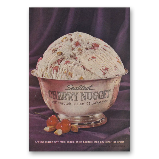 1961 Sealtest Cherry Nugget Ice Cream Another Reason Why More People Enjoy Vintage Magazine Print Ad