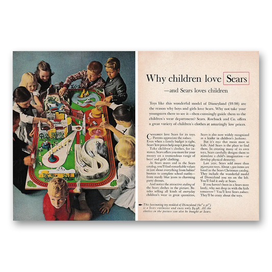 1961 Sears Disneyland Toy Model Why Children Love Sears Vintage Magazine Print Ad