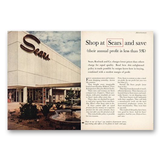 1961 Sears Stores Shop at Sears and Save Vintage Magazine Print Ad