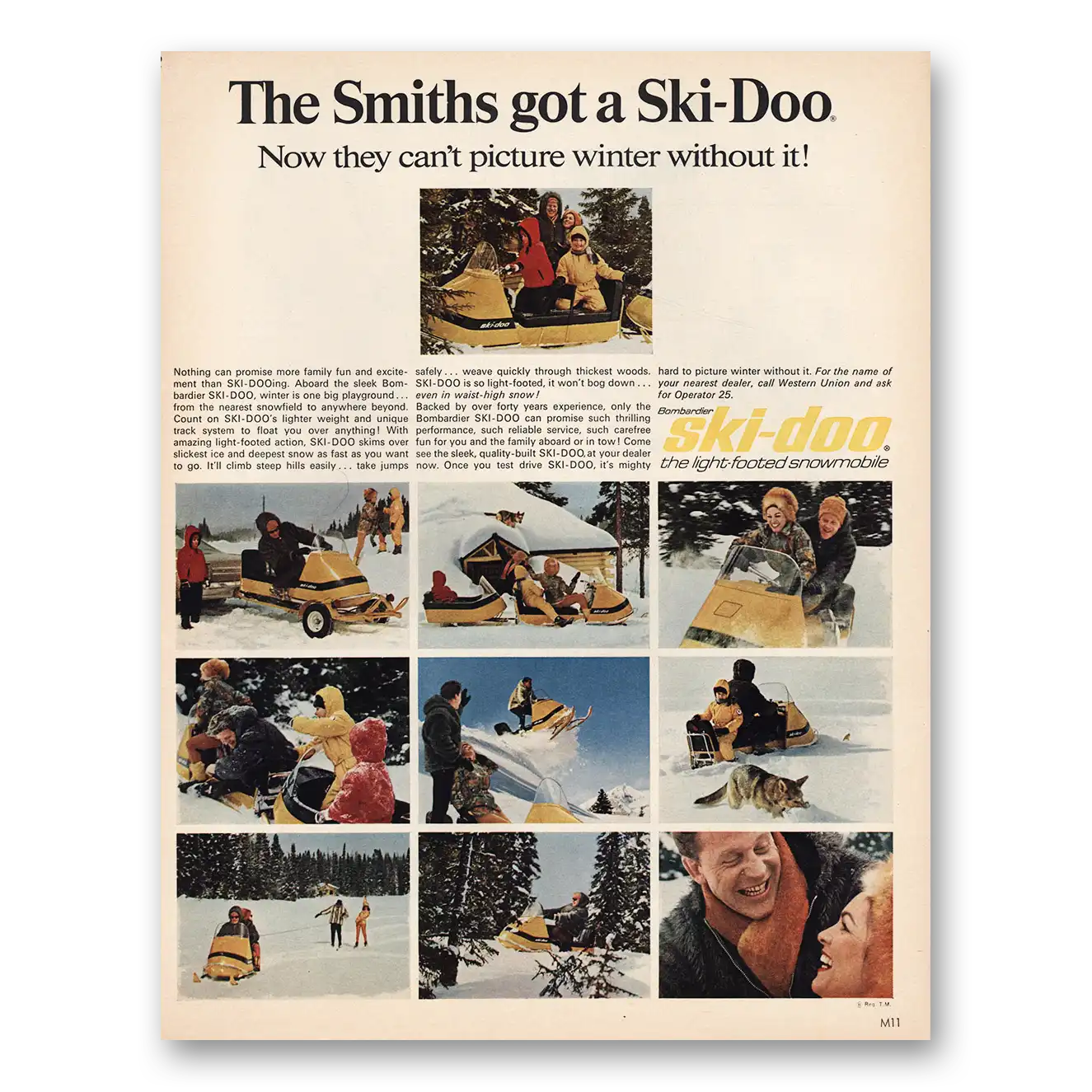 1966 Ski-Doo The Smiths Got a Ski Doo Vintage Magazine Print Ad