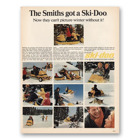 1966 Ski-Doo The Smiths Got a Ski Doo Vintage Magazine Print Ad