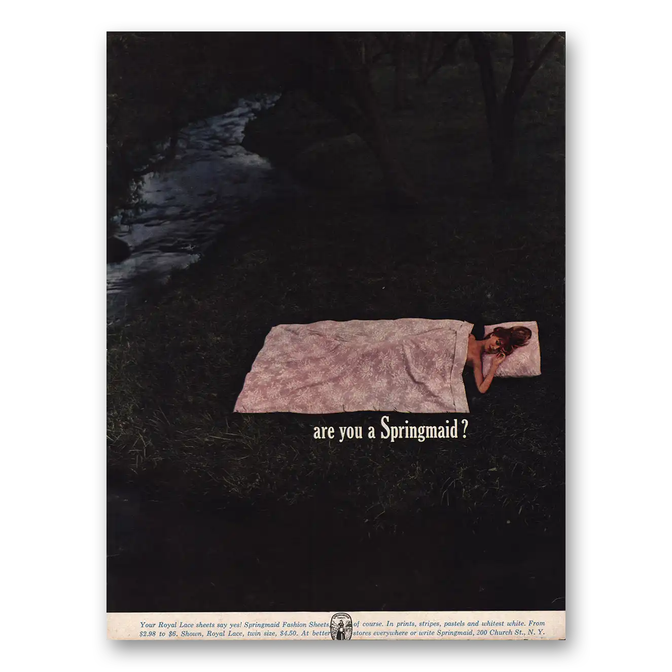 1961 Springmaid Fabrics Sheets Are You a Springmaid Vintage Magazine Print Ad