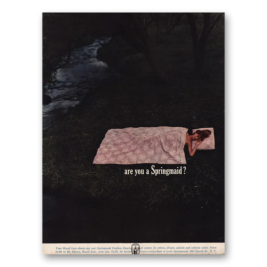 1961 Springmaid Fabrics Sheets Are You a Springmaid Vintage Magazine Print Ad