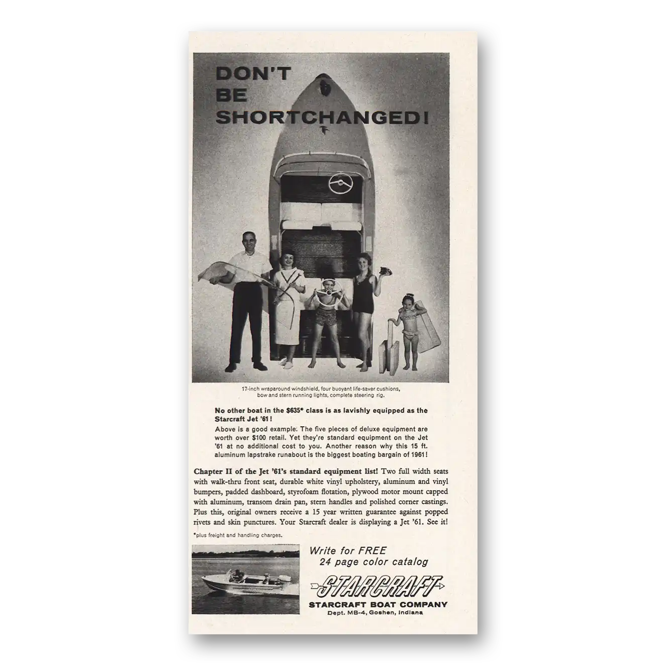 1961 Starcraft Boats Boat Don’t Be Shortchanged Vintage Magazine Print Ad