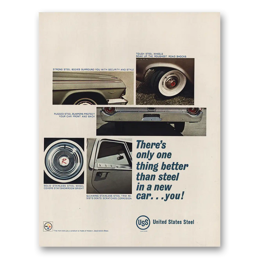 1961 United States Steel Only One Thing Better New Car Vintage Magazine Print Ad