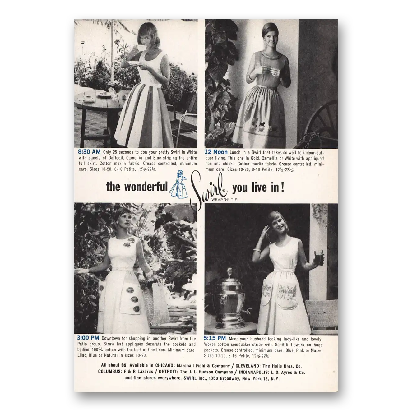 1961 Swirl Dresses Wrap n Tie Dresses Wonderful Swirl You Live In Vintage Magazine Print Ad