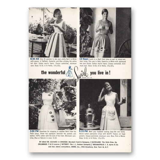 1961 Swirl Dresses Wrap n Tie Dresses Wonderful Swirl You Live In Vintage Magazine Print Ad