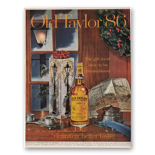 1961 Old Taylor Bourbon Whiskey Kentucky Bourbon Vintage Magazine Print Ad