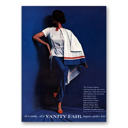 1961 Vanity Fair Undergarments Tricolor Pajama Vintage Magazine Print Ad