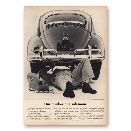 1961 Volkswagen Our Number One Salesman Vintage Magazine Print Ad