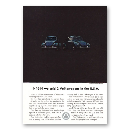 1961 Volkswagen Beetle We Sold 2 Vintage Magazine Print Ad