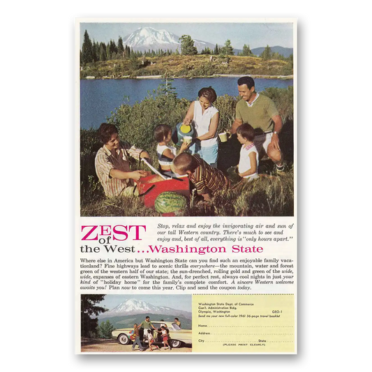 1961 Washington Zest of the West Vintage Magazine Print Ad