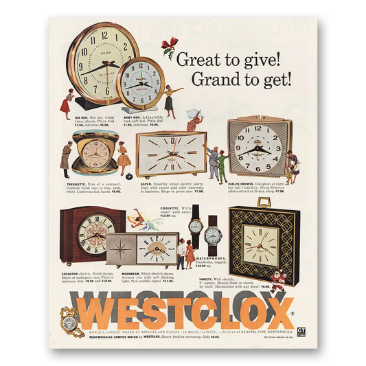 1961 Westclox Great Time to Give Grand to Get Vintage Magazine Print Ad