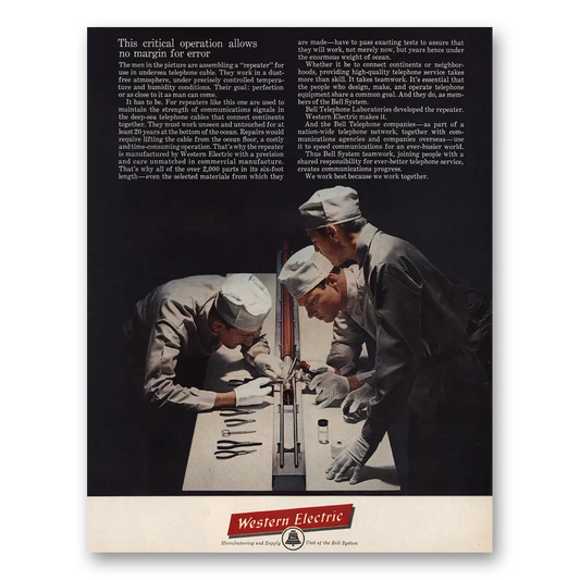 1961 Western Electric Critical Operation Vintage Magazine Print Ad