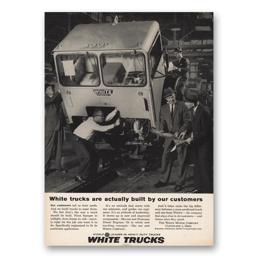 1961 White Trucks Actually Built By Customers Vintage Magazine Print Ad