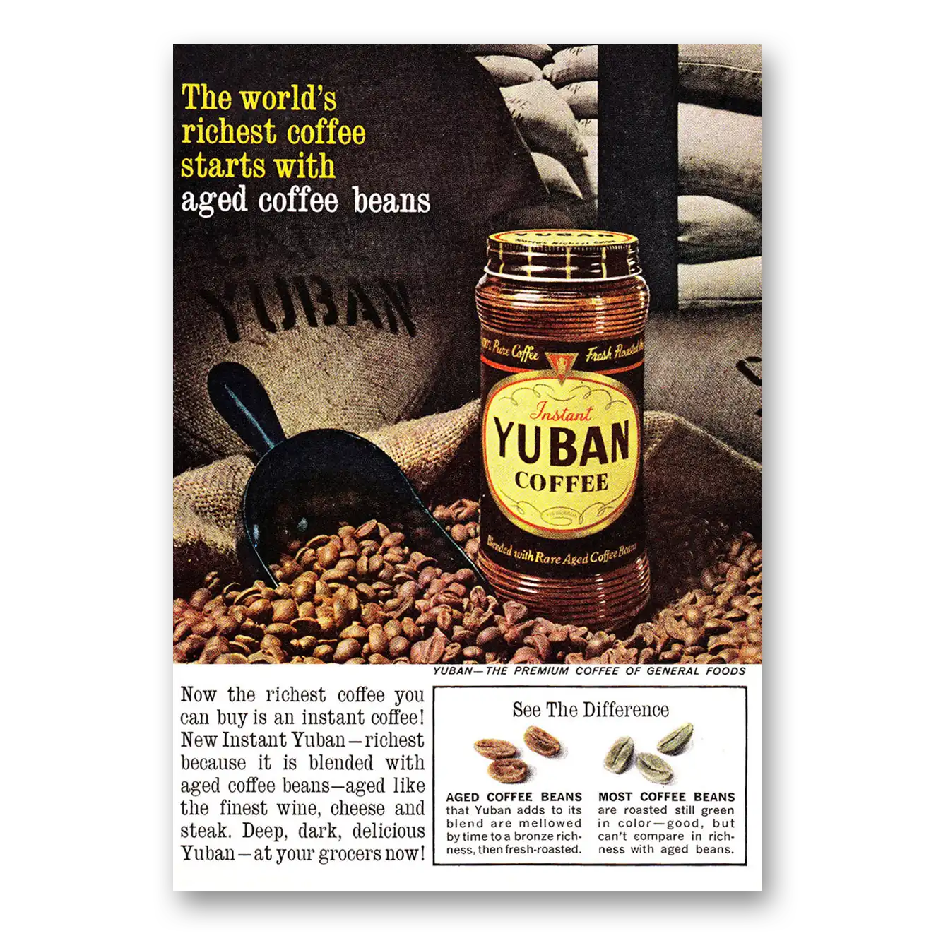 1961 Yuban Coffee Worlds Richest Coffee Vintage Magazine Print Ad