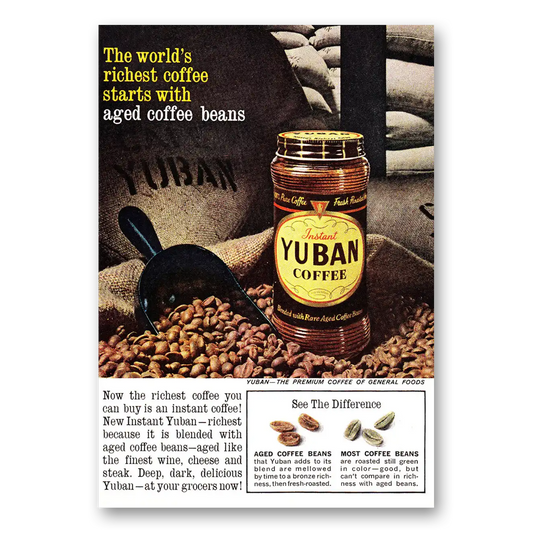 1961 Yuban Coffee Worlds Richest Coffee Vintage Magazine Print Ad