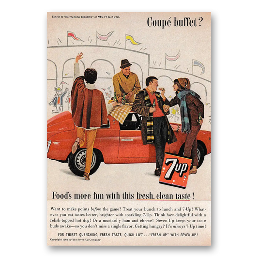 1962 7Up Coupe Buffet Vintage Magazine Print Ad