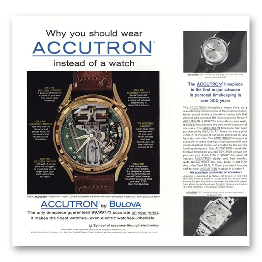 1962 Accutron Watch Why You Should Wear Vintage Magazine Print Ad