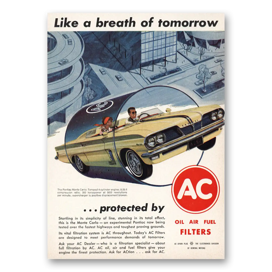 1962 AC Spark Plugs Life a Breath of Tomorrow Vintage Magazine Print Ad