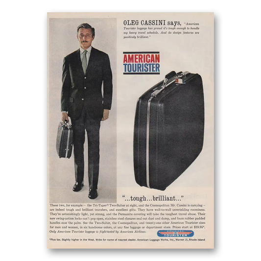 1962 American Tourister Luggage Oleg Cassini Vintage Magazine Print Ad