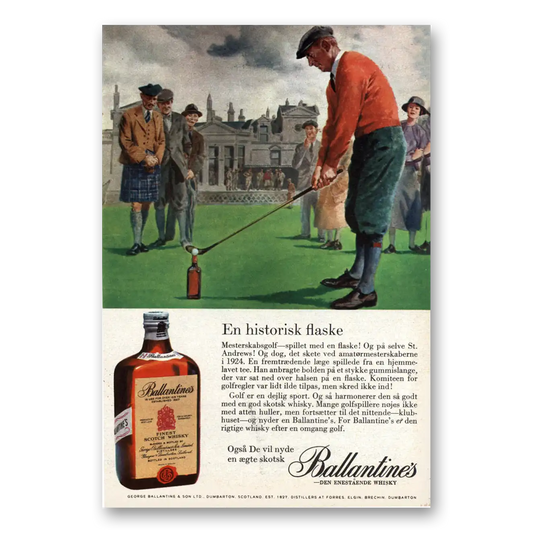 1962 Ballantines Ale En Historisk Flaske Dutch Vintage Magazine Print Ad