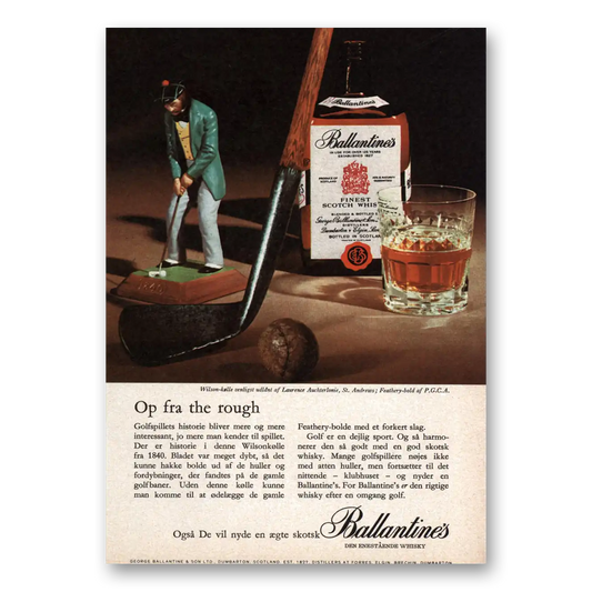 1962 Ballantines Ale Op Fra the Rough Dutch Vintage Magazine Print Ad