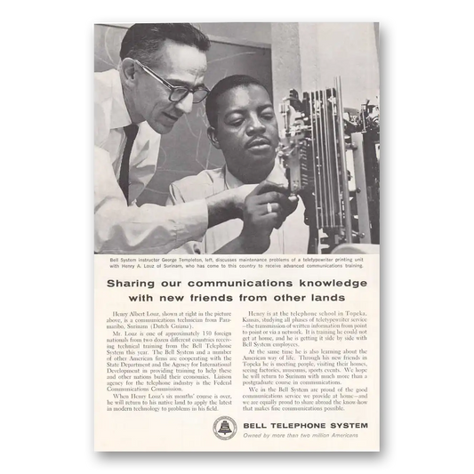 1962 Bell Telephone Sharing Our Communications Knowledge Vintage Magazine Print Ad