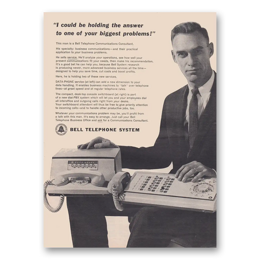 1962 Bell Telephone I Could Be Holding the Answer Vintage Magazine Print Ad