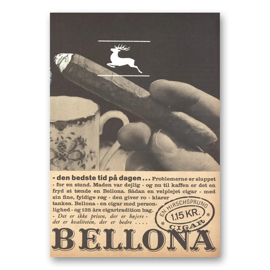 1962 Bellona Cigars Den Bedste Tid Pa Dagen Dutch Vintage Magazine Print Ad