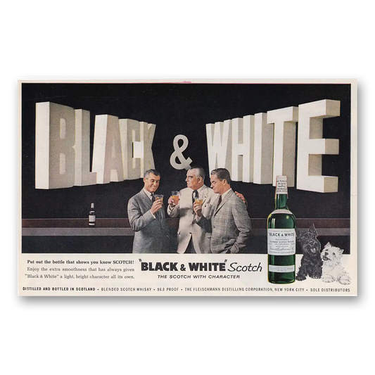 1962 Black and White Scotch Put Out a Bottle That Shows Vintage Magazine Print Ad