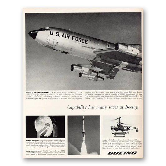 1962 Boeing Cargo Champ Vintage Magazine Print Ad