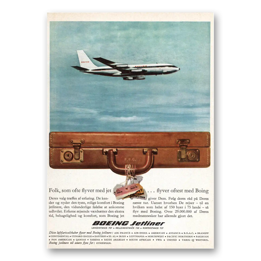 1962 Boeing Jetliners Folk Som Ofte Flyver Dutch Vintage Magazine Print Ad