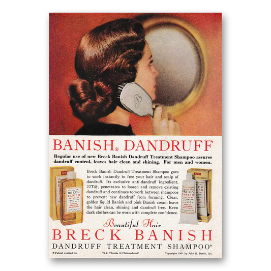 1962 Breck Shampoo Banish Dandruff Vintage Magazine Print Ad