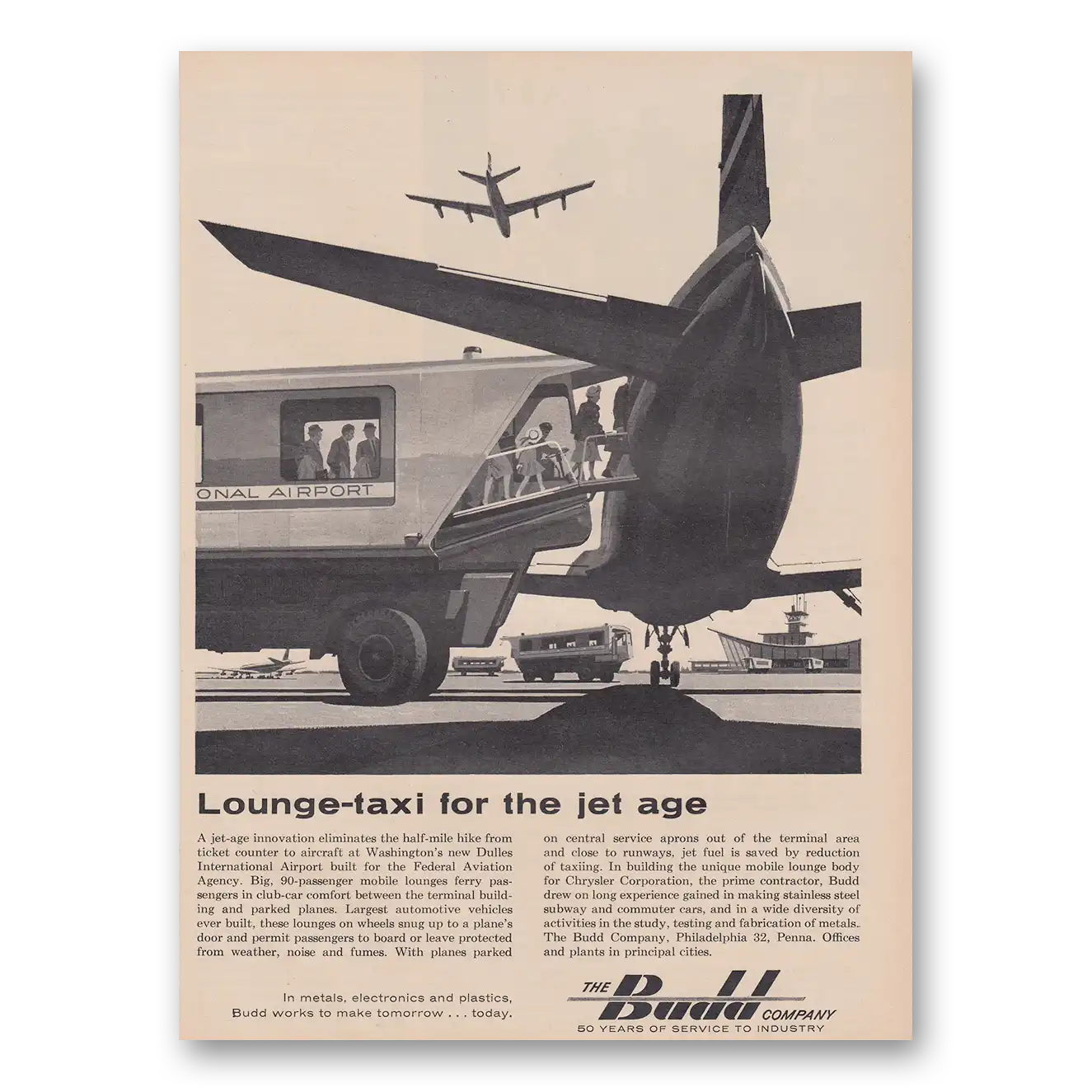 1962 Budd Lounge Taxi for the Jet Age Vintage Magazine Print Ad