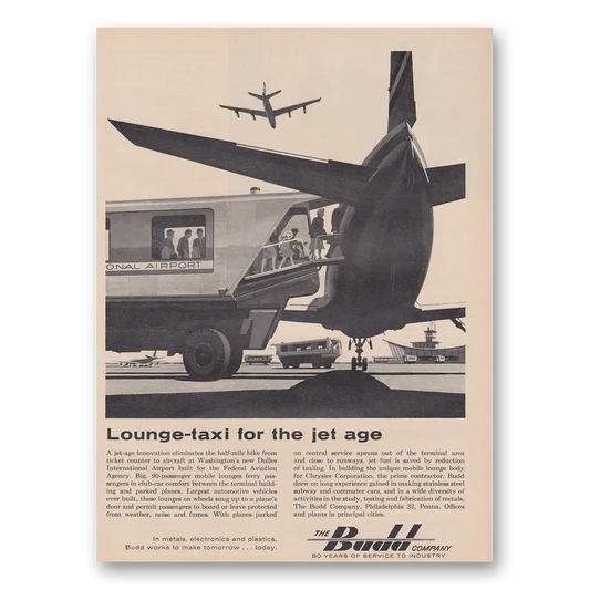 1962 Budd Lounge Taxi for the Jet Age Vintage Magazine Print Ad