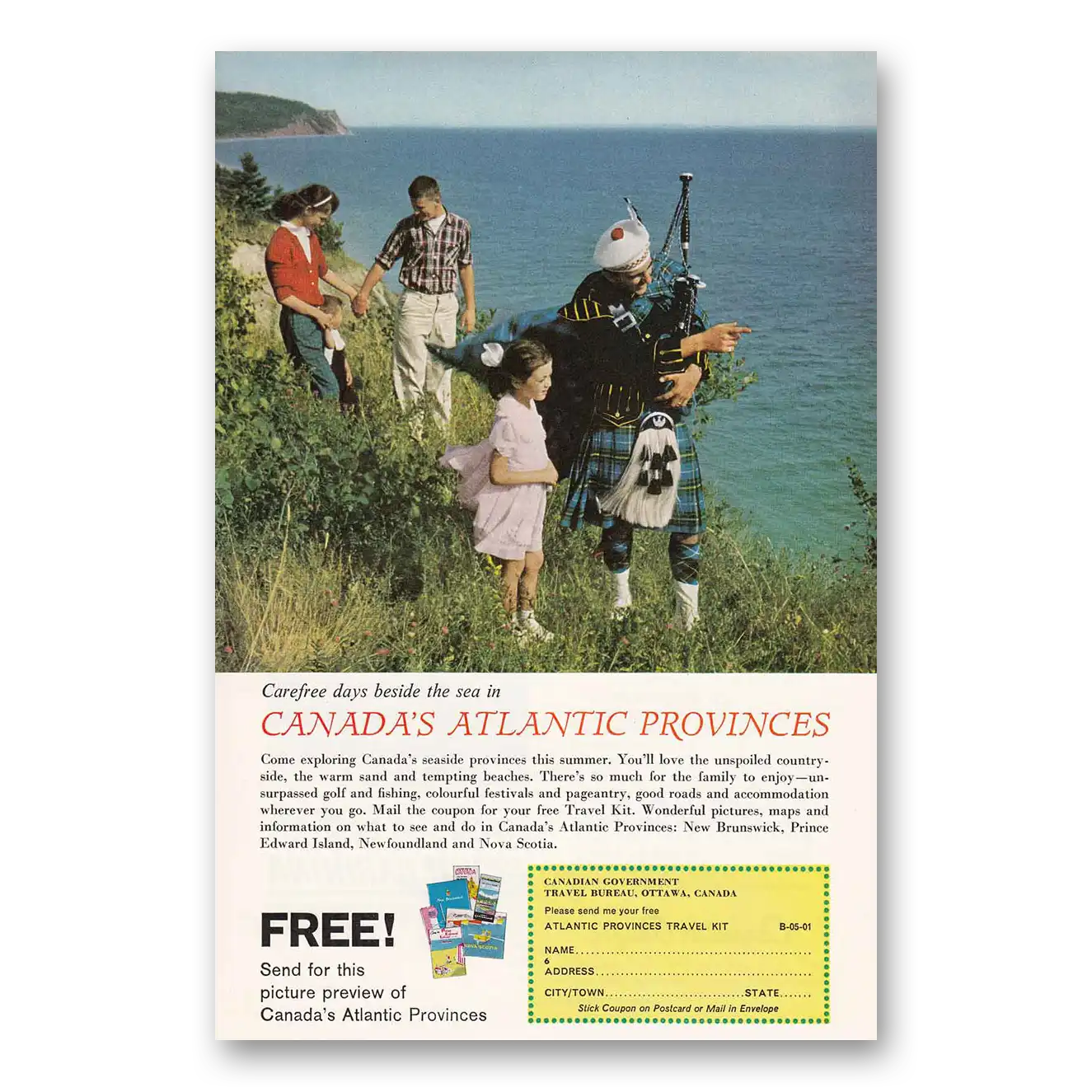 1962 Canada Carefree Days Beside the Sea Vintage Magazine Print Ad