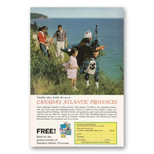 1962 Canada Carefree Days Beside the Sea Vintage Magazine Print Ad