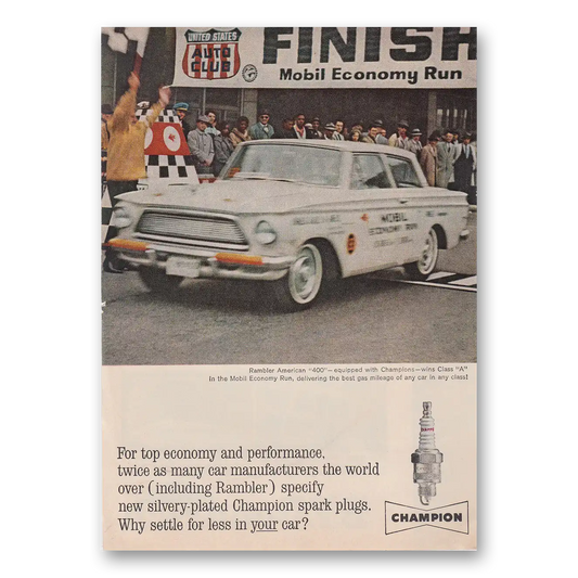 1962 Champion Spark Plugs American Vintage Magazine Print Ad