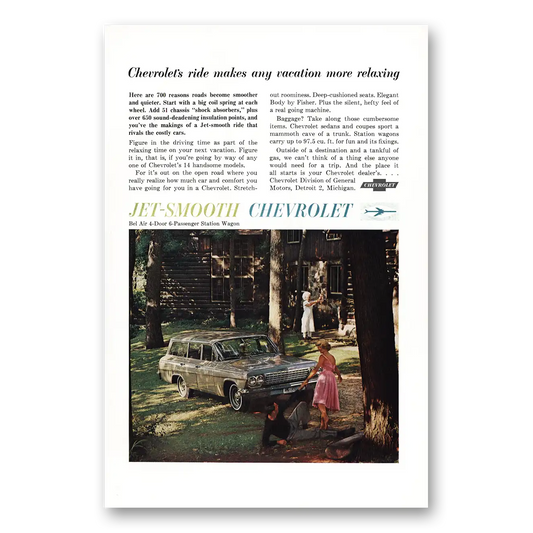 1962 Chevrolet Bel Air Ride Makes Any Vacation More Relaxing Vintage Magazine Print Ad