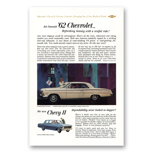 1961 Chevrolet Impala Refreshing Beauty Vintage Magazine Print Ad