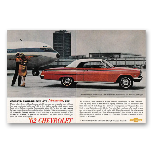 1962 Chevrolet Impala Elegant Exhilarating and Jet Smooth Pilot Vintage Magazine Print Ad