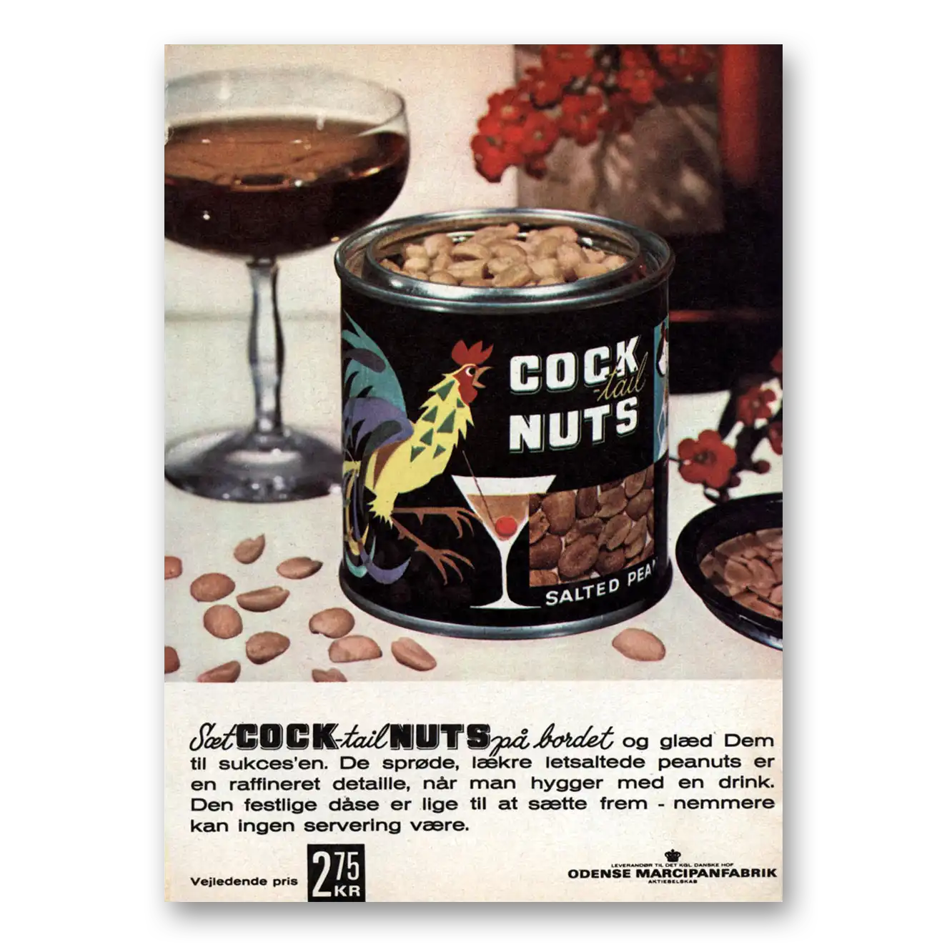 1962 Cocktail Nuts Og Gleed Dem Dutch Vintage Magazine Print Ad