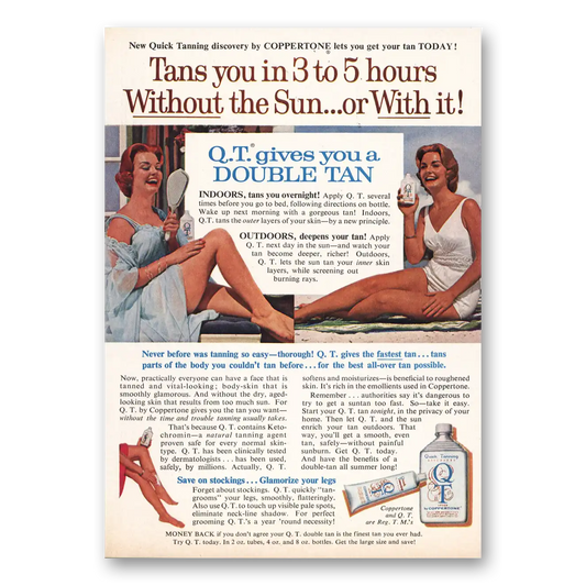 1962 Coppertone Tans You in 3 to 5 Hours Vintage Magazine Print Ad